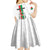 Personalized Burkina Faso Striped Kid Short Sleeve Dress African Mud Cloth Pattern - White - Wonder Print Shop