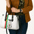 Burkina Faso Striped Leather Bag African Mud Cloth Pattern - White - Wonder Print Shop