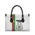 Burkina Faso Striped Leather Bag African Mud Cloth Pattern - White - Wonder Print Shop