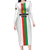 Personalized Burkina Faso Striped Long Sleeve Bodycon Dress African Mud Cloth Pattern - White - Wonder Print Shop