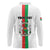 Personalized Burkina Faso Striped Long Sleeve Polo Shirt African Mud Cloth Pattern - White - Wonder Print Shop