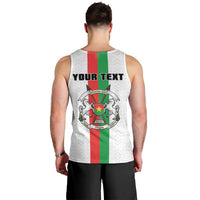 Personalized Burkina Faso Striped Men Tank Top African Mud Cloth Pattern - White - Wonder Print Shop