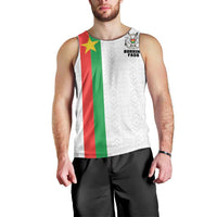Personalized Burkina Faso Striped Men Tank Top African Mud Cloth Pattern - White - Wonder Print Shop