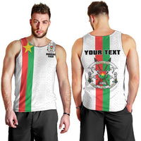 Personalized Burkina Faso Striped Men Tank Top African Mud Cloth Pattern - White - Wonder Print Shop