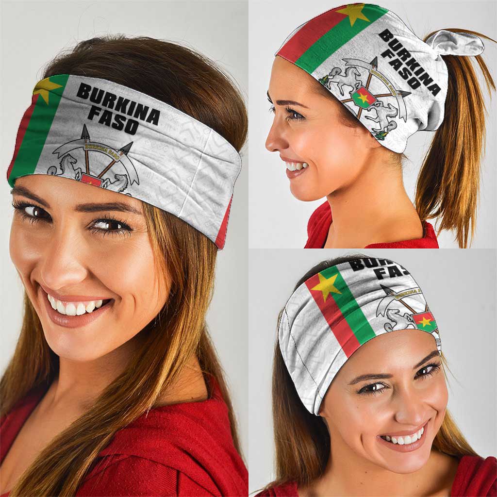Burkina Faso Striped Neck Gaiter African Mud Cloth Pattern - White - Wonder Print Shop