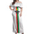 Personalized Burkina Faso Striped Off Shoulder Maxi Dress African Mud Cloth Pattern - White - Wonder Print Shop