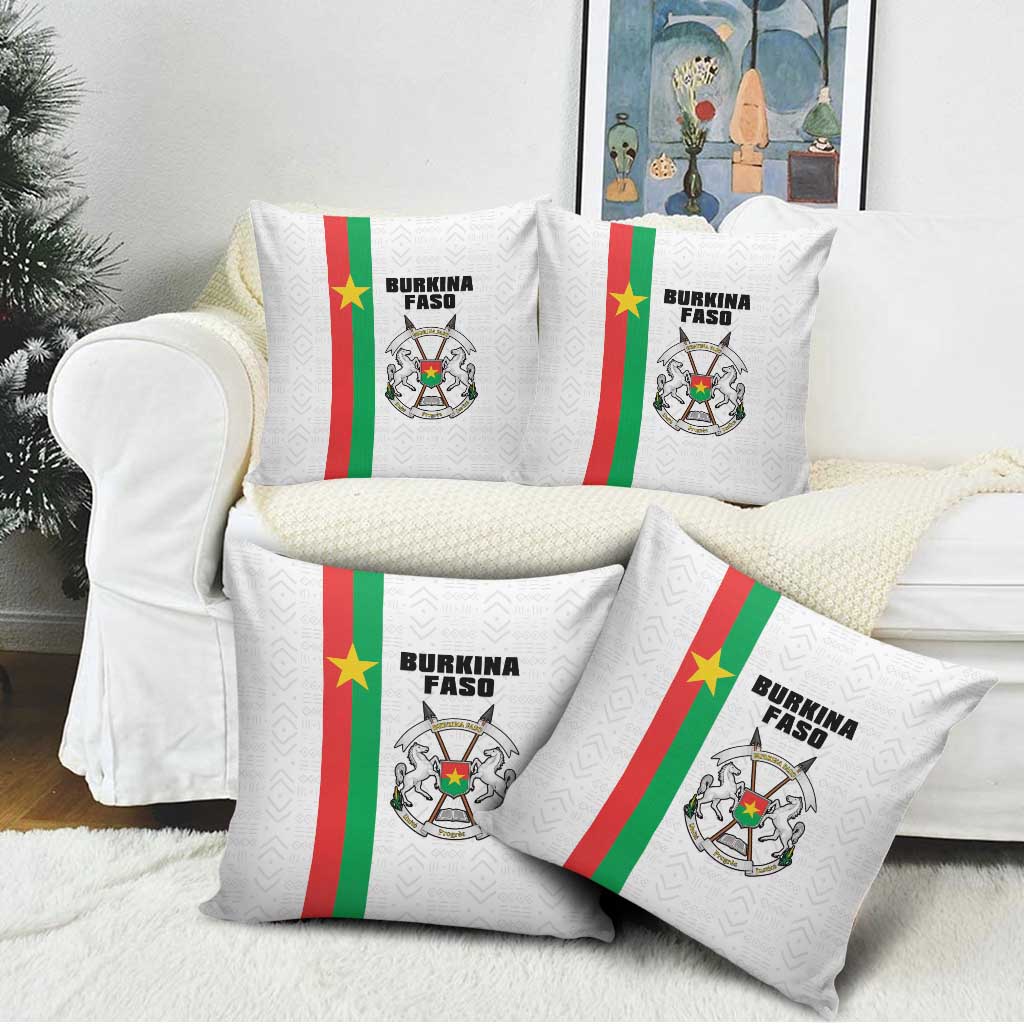 Burkina Faso Striped Pillow Cover African Mud Cloth Pattern - White - Wonder Print Shop