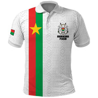 Personalized Burkina Faso Striped Polo Shirt African Mud Cloth Pattern - White - Wonder Print Shop