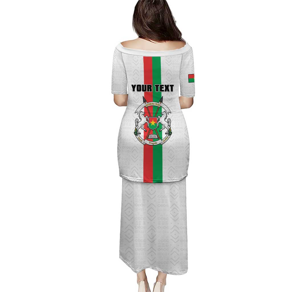 Personalized Burkina Faso Striped Puletasi African Mud Cloth Pattern - White - Wonder Print Shop