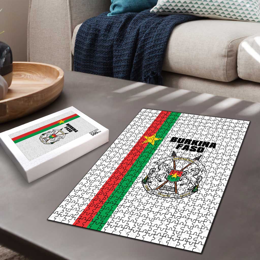 Burkina Faso Striped Puzzle African Mud Cloth Pattern - White - Wonder Print Shop