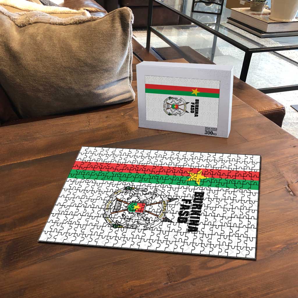Burkina Faso Striped Puzzle African Mud Cloth Pattern - White - Wonder Print Shop