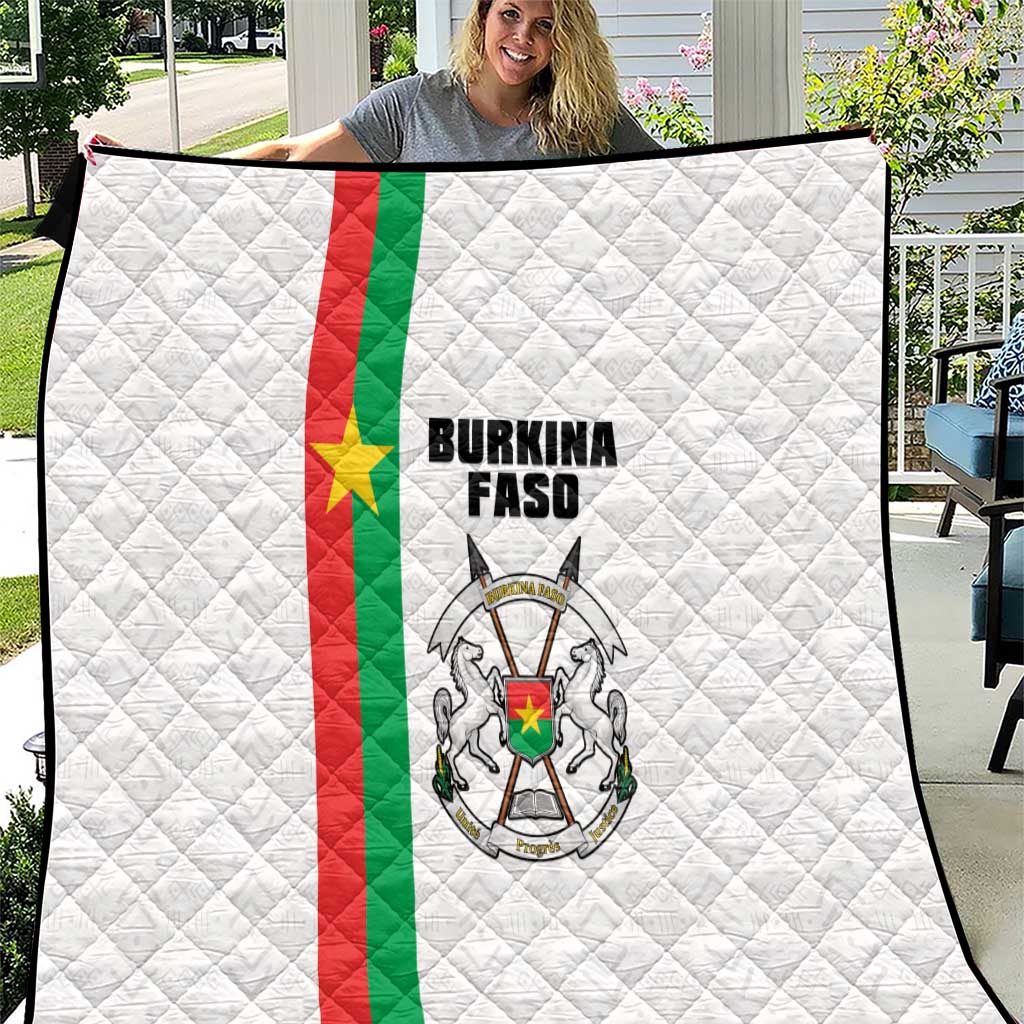 Burkina Faso Striped Quilt African Mud Cloth Pattern - White - Wonder Print Shop