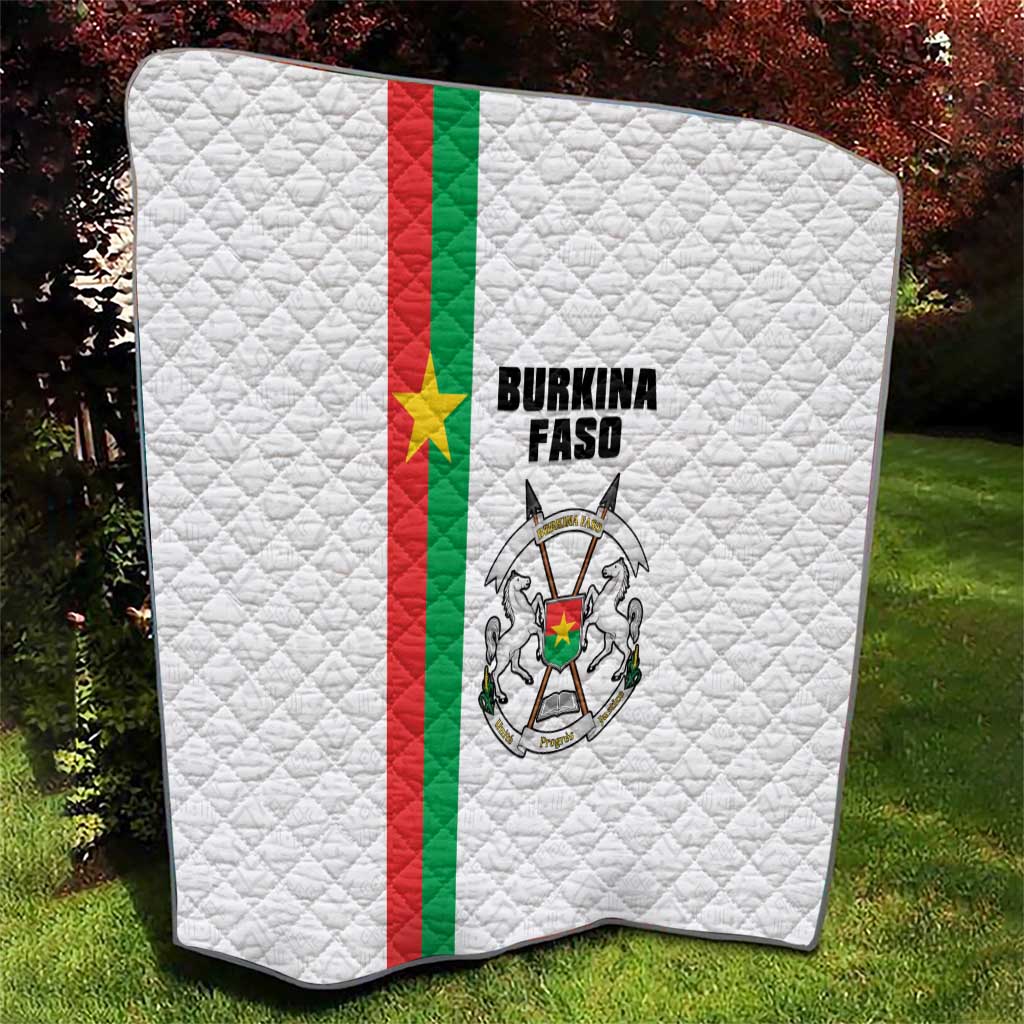 Burkina Faso Striped Quilt African Mud Cloth Pattern - White - Wonder Print Shop