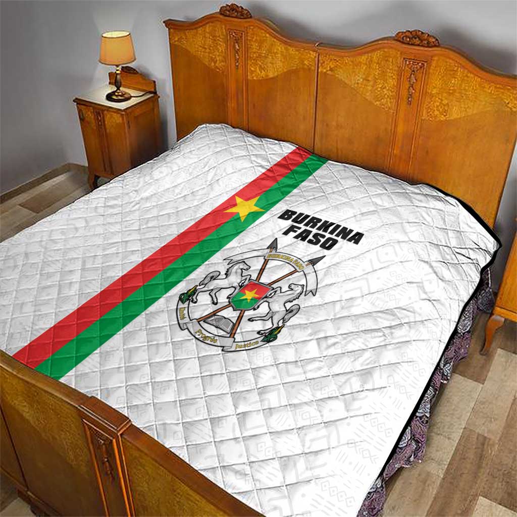 Burkina Faso Striped Quilt African Mud Cloth Pattern - White - Wonder Print Shop