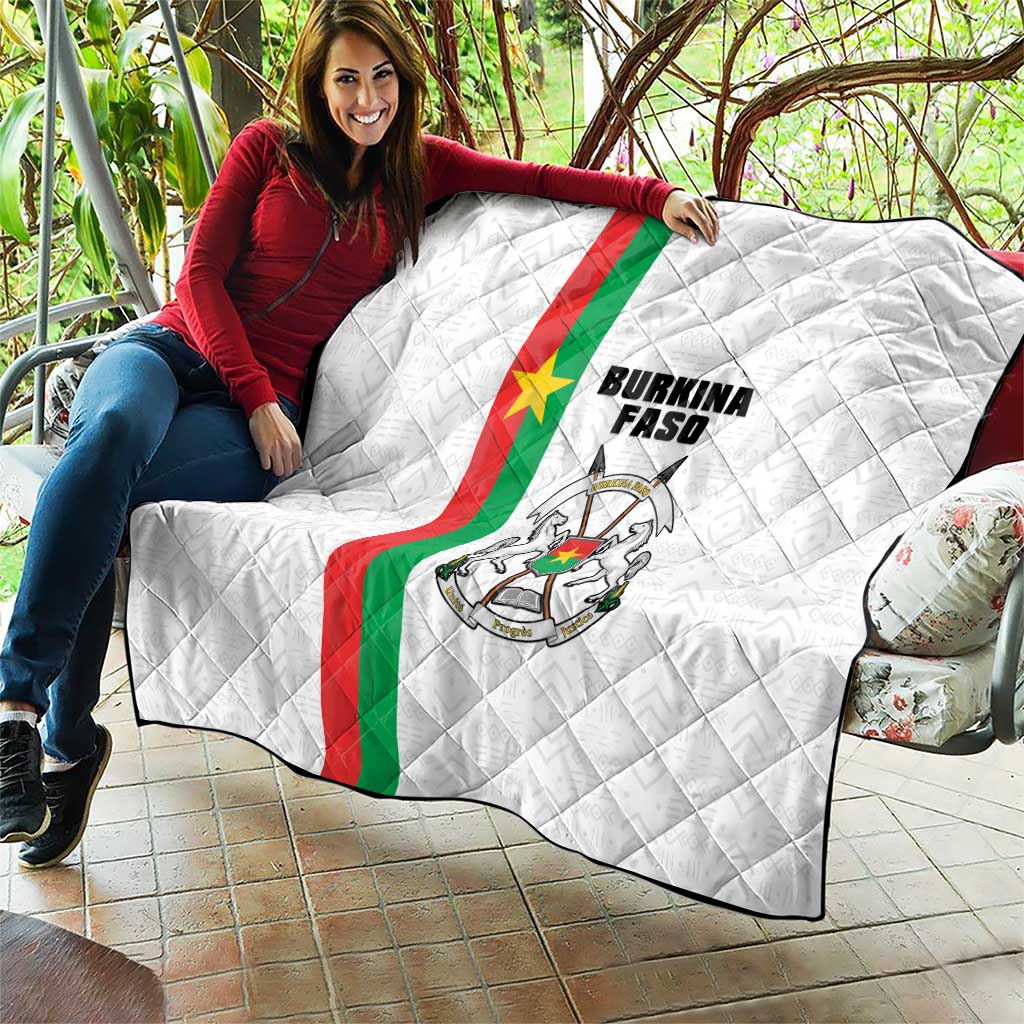 Burkina Faso Striped Quilt African Mud Cloth Pattern - White - Wonder Print Shop