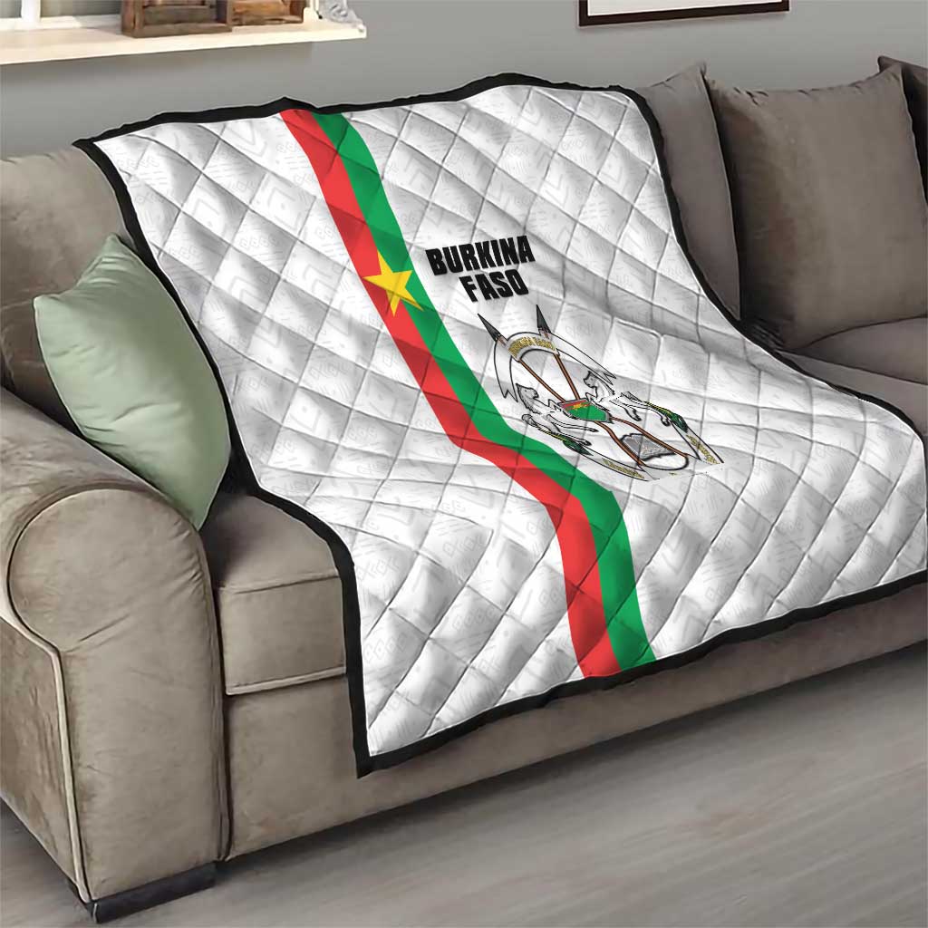 Burkina Faso Striped Quilt African Mud Cloth Pattern - White - Wonder Print Shop