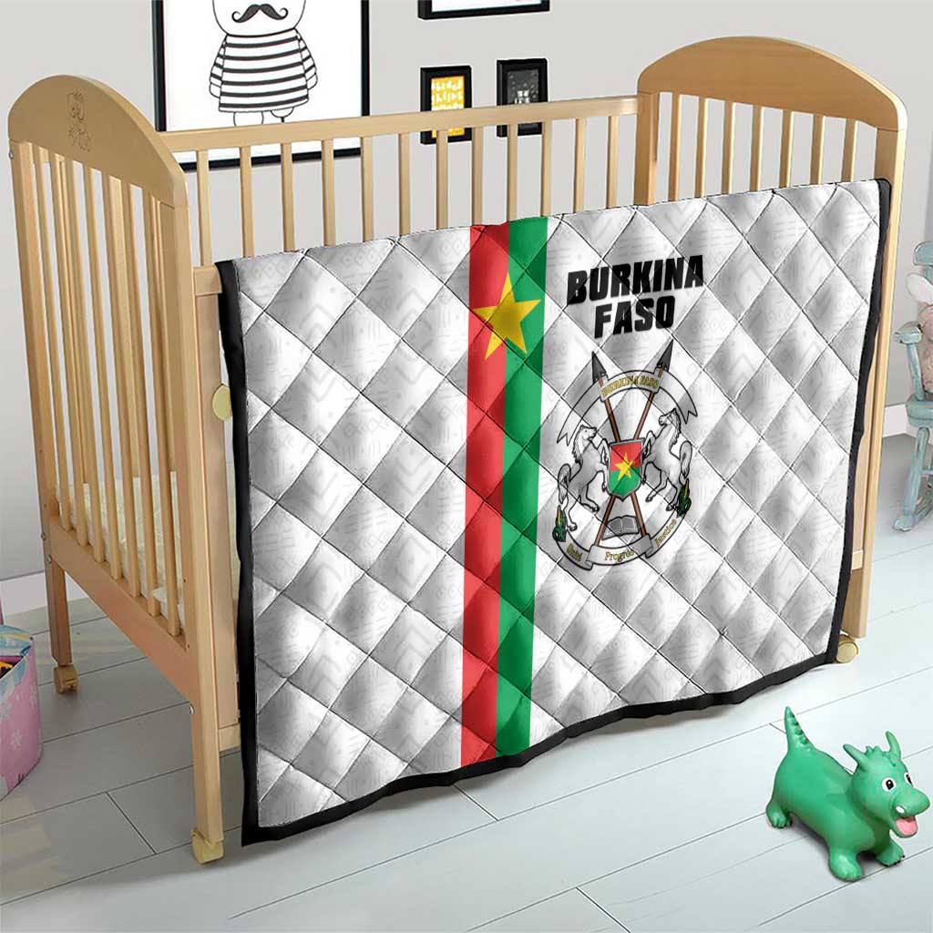 Burkina Faso Striped Quilt African Mud Cloth Pattern - White - Wonder Print Shop