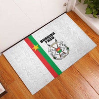 Burkina Faso Striped Rubber Doormat African Mud Cloth Pattern - White - Wonder Print Shop