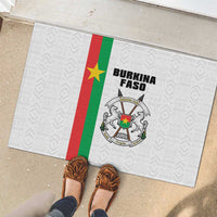 Burkina Faso Striped Rubber Doormat African Mud Cloth Pattern - White - Wonder Print Shop