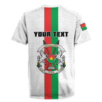 Personalized Burkina Faso Striped Rugby Jersey African Mud Cloth Pattern - White - Wonder Print Shop