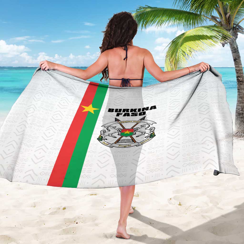 Burkina Faso Striped Sarong African Mud Cloth Pattern - White - Wonder Print Shop