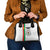 Burkina Faso Striped Shoulder Handbag African Mud Cloth Pattern - White - Wonder Print Shop
