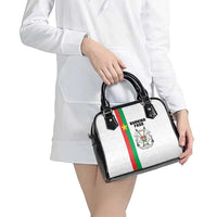 Burkina Faso Striped Shoulder Handbag African Mud Cloth Pattern - White - Wonder Print Shop