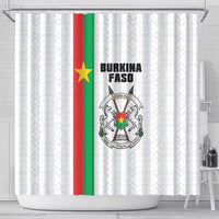 Burkina Faso Striped Shower Curtain African Mud Cloth Pattern - White - Wonder Print Shop