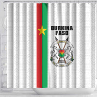 Burkina Faso Striped Shower Curtain African Mud Cloth Pattern - White - Wonder Print Shop