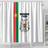 Burkina Faso Striped Shower Curtain African Mud Cloth Pattern - White - Wonder Print Shop