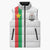 Personalized Burkina Faso Striped Sleeveless Puffer Jacket African Mud Cloth Pattern - White - Wonder Print Shop
