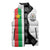 Personalized Burkina Faso Striped Sleeveless Puffer Jacket African Mud Cloth Pattern - White - Wonder Print Shop