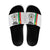 Burkina Faso Striped Slide Sandals African Mud Cloth Pattern - White - Wonder Print Shop