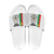 Burkina Faso Striped Slide Sandals African Mud Cloth Pattern - White - Wonder Print Shop