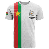 Personalized Burkina Faso Striped T Shirt African Mud Cloth Pattern - White - Wonder Print Shop