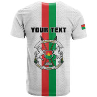 Personalized Burkina Faso Striped T Shirt African Mud Cloth Pattern - White - Wonder Print Shop