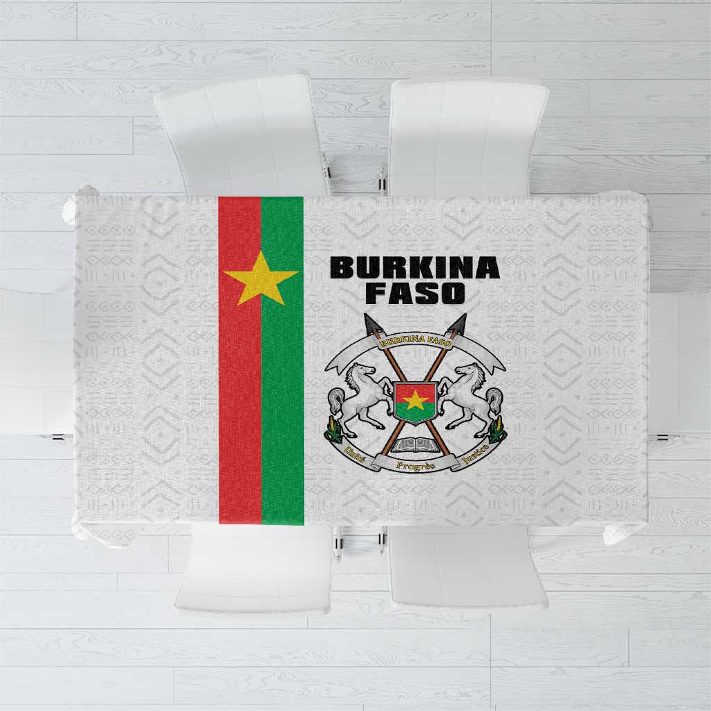 Burkina Faso Striped Tablecloth African Mud Cloth Pattern - White - Wonder Print Shop