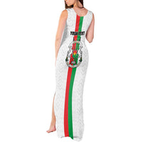 Personalized Burkina Faso Striped Tank Maxi Dress African Mud Cloth Pattern - White - Wonder Print Shop