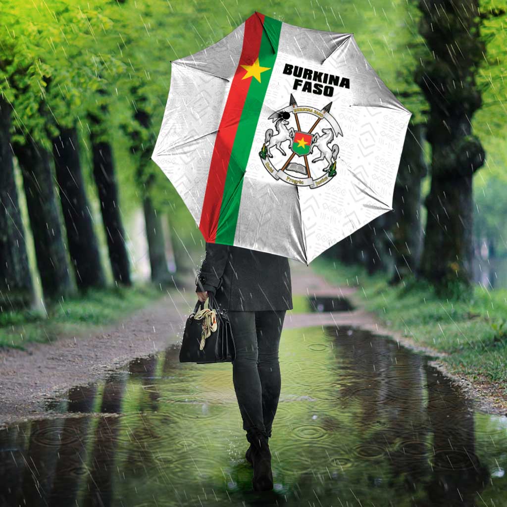 Burkina Faso Striped Umbrella African Mud Cloth Pattern - White - Wonder Print Shop