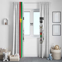 Burkina Faso Striped Window Curtain African Mud Cloth Pattern - White - Wonder Print Shop