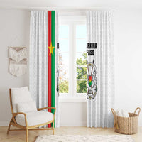 Burkina Faso Striped Window Curtain African Mud Cloth Pattern - White - Wonder Print Shop