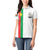 Personalized Burkina Faso Striped Women Polo Shirt African Mud Cloth Pattern - White - Wonder Print Shop