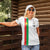 Personalized Burkina Faso Striped Women Polo Shirt African Mud Cloth Pattern - White - Wonder Print Shop