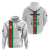 Personalized Burkina Faso Striped Zip Hoodie African Mud Cloth Pattern - White - Wonder Print Shop