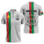 Personalized Burkina Faso Striped Zipper Polo Shirt African Mud Cloth Pattern - White - Wonder Print Shop
