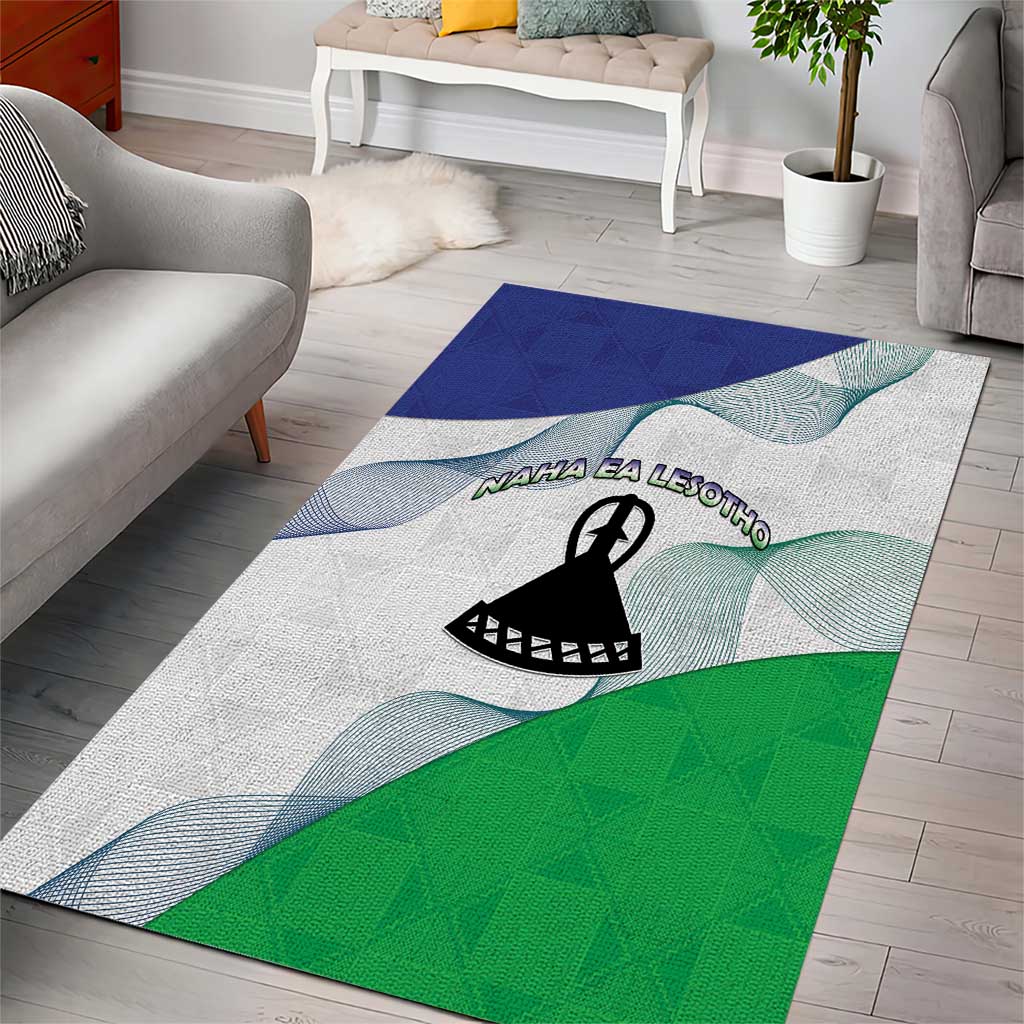 Lesotho Area Rug Coat Of Arms With Kente Pattern - Wonder Print Shop