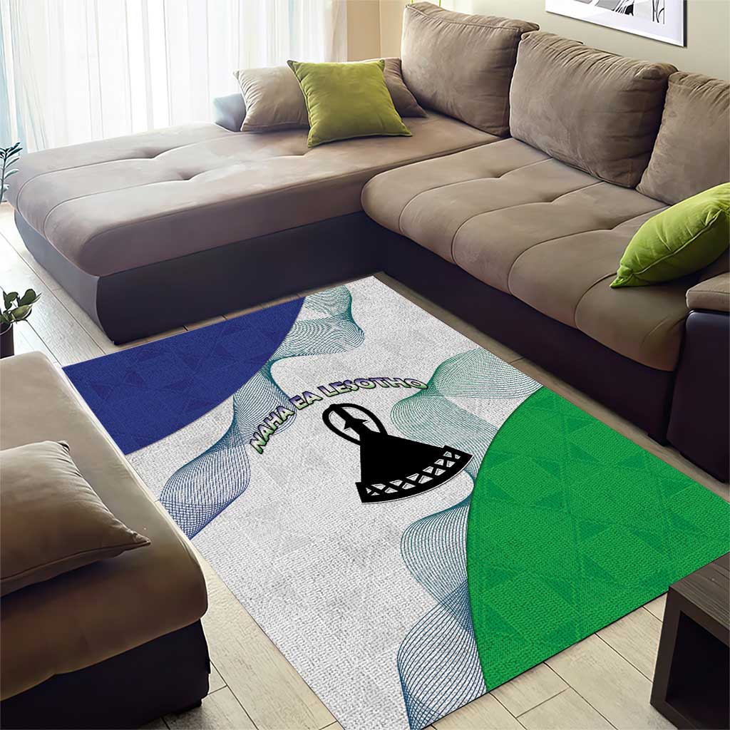 Lesotho Area Rug Coat Of Arms With Kente Pattern - Wonder Print Shop