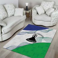 Lesotho Area Rug Coat Of Arms With Kente Pattern - Wonder Print Shop