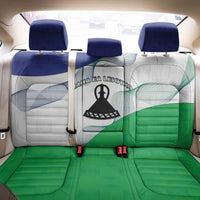 Lesotho Back Car Seat Cover Coat Of Arms With Kente Pattern - Wonder Print Shop
