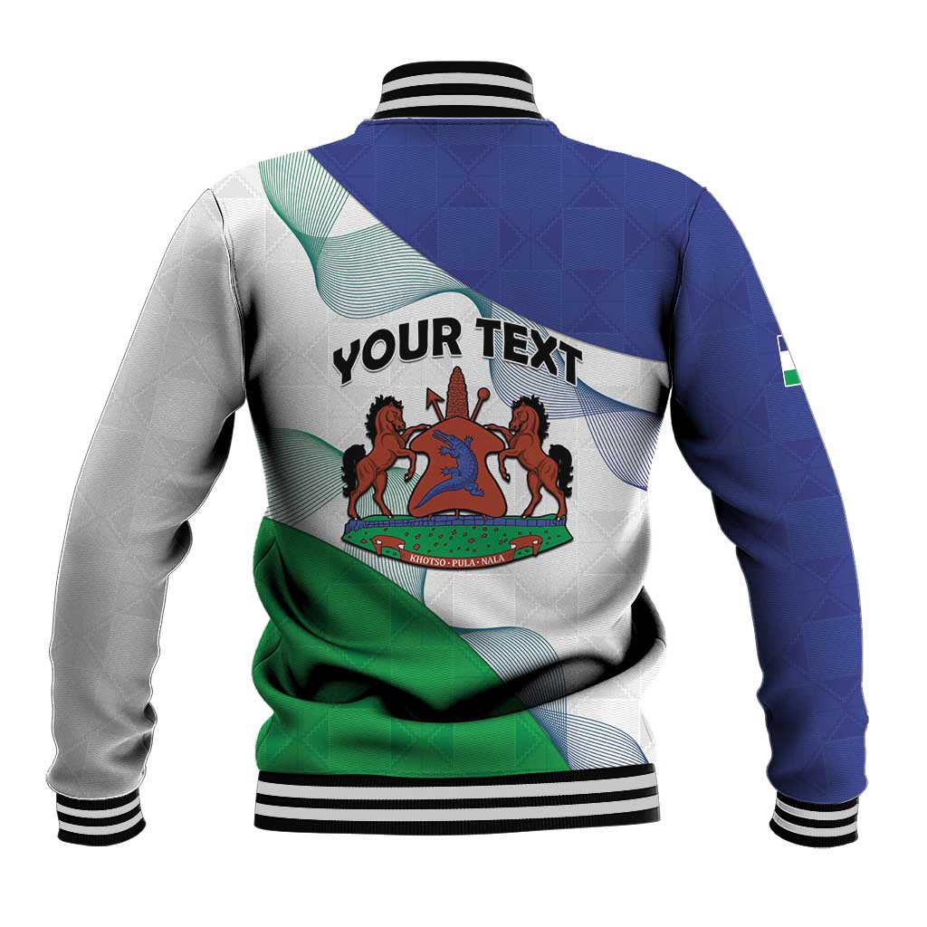 Personalized Lesotho Baseball Jacket Coat Of Arms With Kente Pattern - Wonder Print Shop